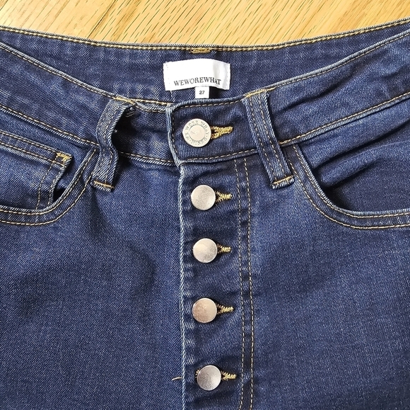 WeWoreWhat Size 27 Dark Wash Button Fly High Rise Danielle Jeans - Picture 3 of 6
